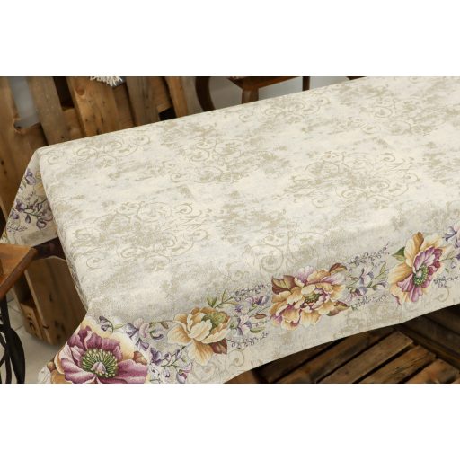 Viola, halvány bézs asztalterítő, 137x180 cm