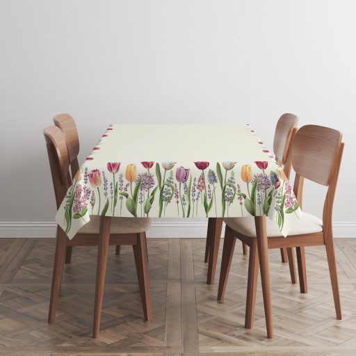 Tavaszi tulipánmező asztalterítő, 137x180 cm