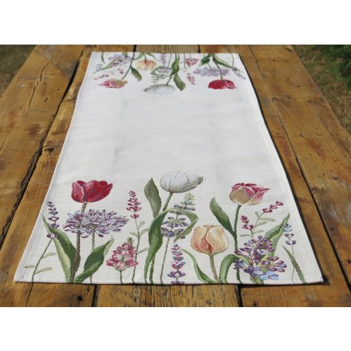 Tavaszi tulipánmező asztali futó, 37x100 cm