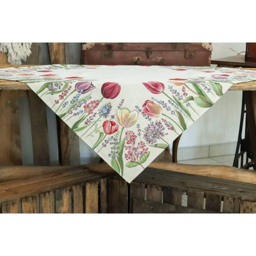 Tavaszi tulipánmező asztalterítő, 96x100 cm 
