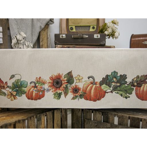 Őszi tök mintás, napraforgós asztalterítő, 137x240 cm