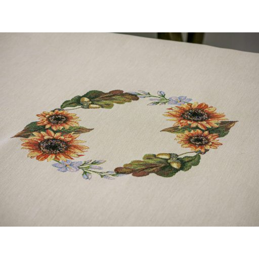 Őszi tök mintás, napraforgós asztalterítő, 137x240 cm