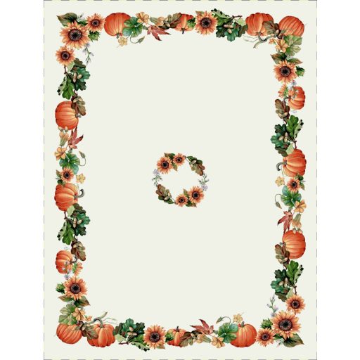 Őszi tök mintás, napraforgós asztalterítő, 137x240 cm