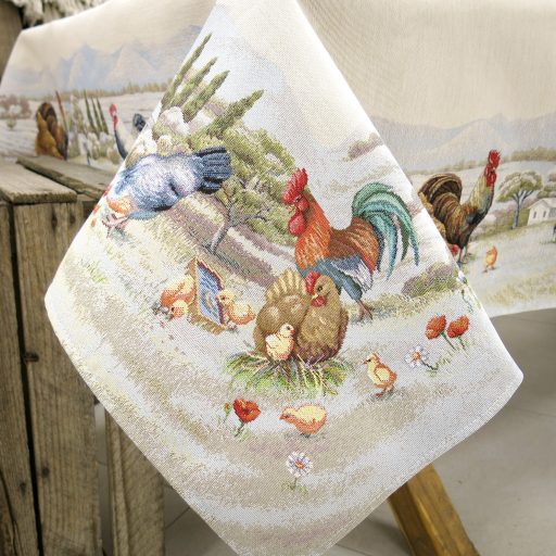 Provence-i kakasos asztalterítő, 137x240 cm