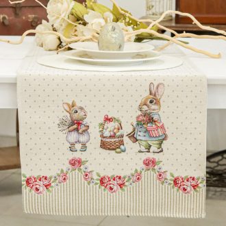 Roses húsvéti nyuszis asztali futó, 37x100 cm
