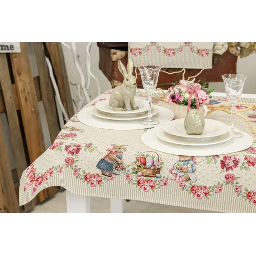 Roses húsvéti nyuszis asztalterítő, 96x100 cm