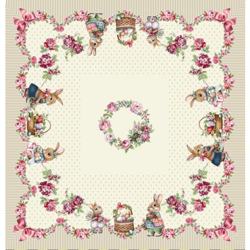Roses húsvéti nyuszis asztalterítő, 96x100 cm