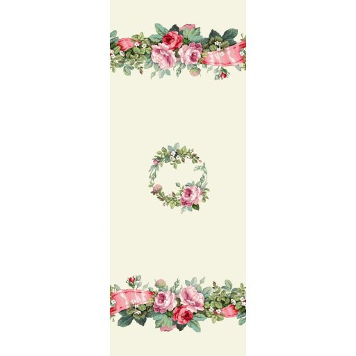 Rózsakert szalaggal asztali futó, 44x140 cm