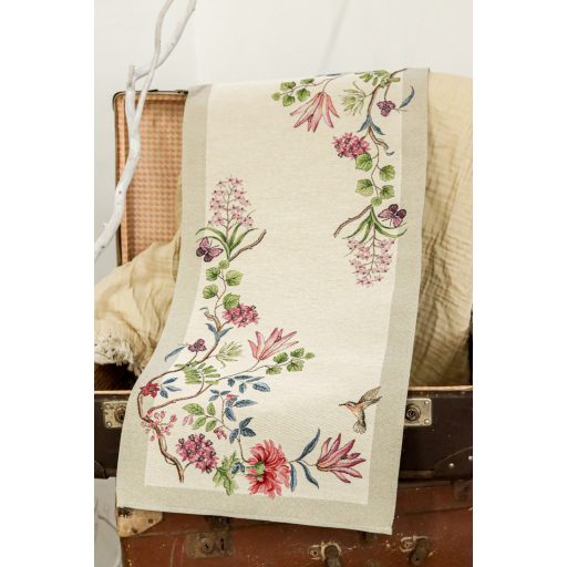 Japán virágos, kolibris asztali futó, 44x140 cm