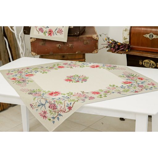 Japán virágos, kolibris asztalterítő, 96x100 cm