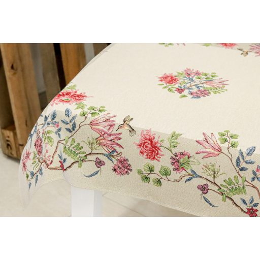 Japán virágos, kolibris asztalterítő, 96x100 cm