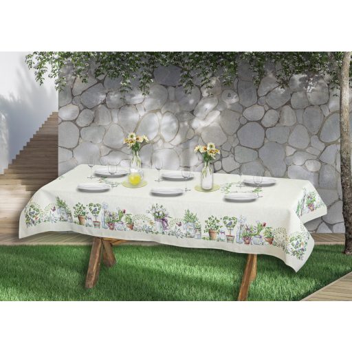 Fantasy Garden virágos, lepkés asztalterítő, 137x240 cm