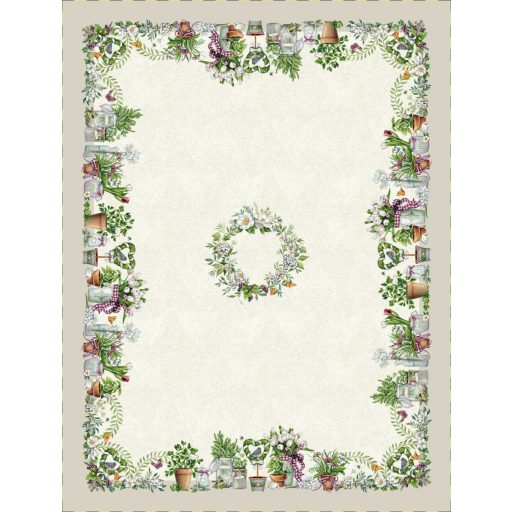 Fantasy Garden virágos, lepkés asztalterítő, 137x240 cm