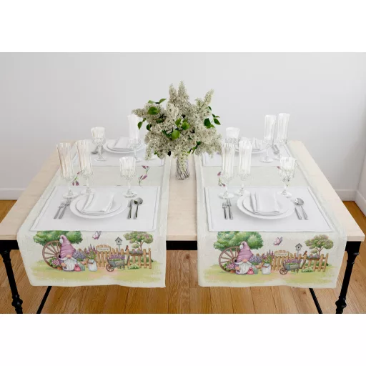 Manós, levendulás asztali futó, 44x140 cm