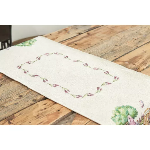 Manós, levendulás asztali futó, 44x140 cm
