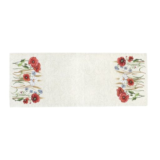 Pipacsos, búzavirágos asztali futó, 37x100 cm