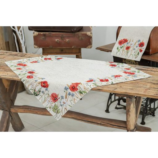 Pipacsos, búzavirágos asztalterítő, 96x100 cm