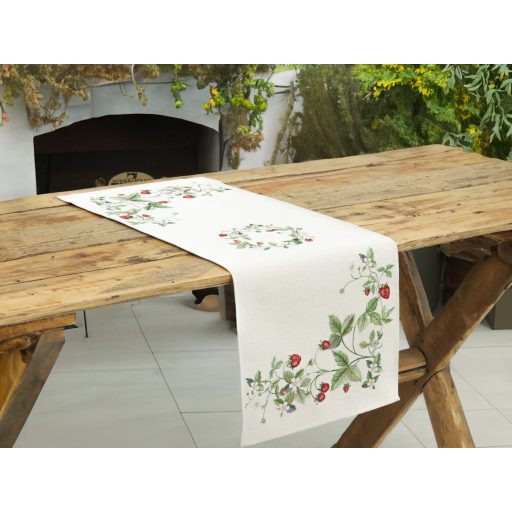 Szamócás asztali futó, 44x140 cm