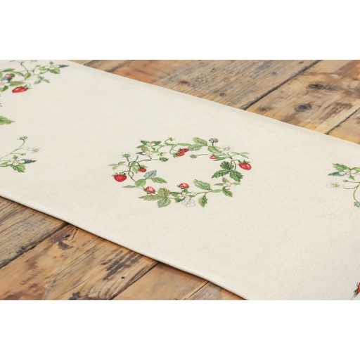 Szamócás asztali futó, 44x140 cm