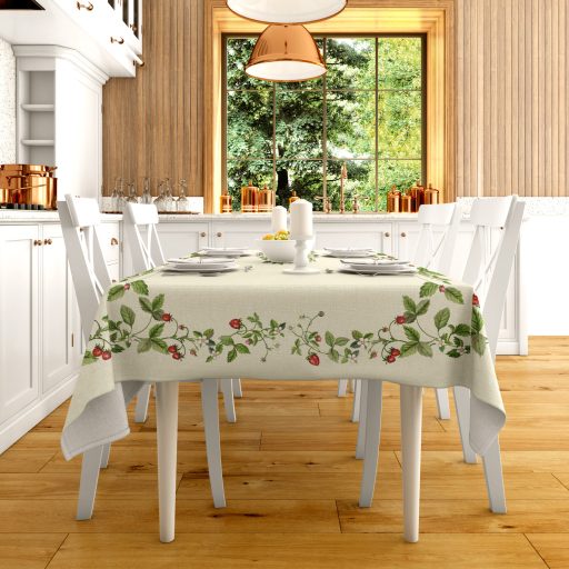 Szamócás asztalterítő, 96x100 cm