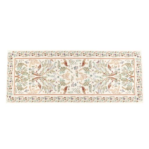 Ősi kert (fehér) asztali futó, 44x140 cm