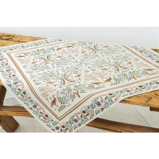 Ősi kert (fehér) asztalterítő, 96x100 cm