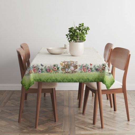 Nyuszi pár a zöld fűben asztalterítő, 137x180 cm