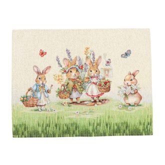 Nyuszi pár a zöld fűben tányéralátét