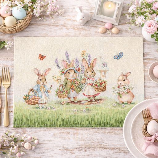 Nyuszi pár a zöld fűben tányéralátét