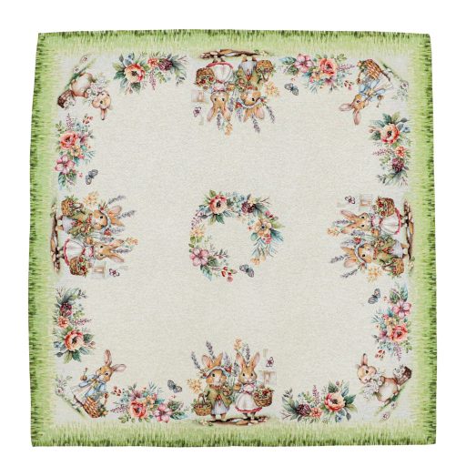 Nyuszi pár a zöld fűben asztalterítő, 96x100 cm