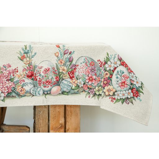 Húsvéti tojásos (sárga-piros) asztalterítő, 137x180 cm