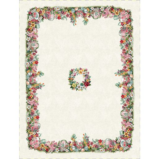 Húsvéti tojásos (sárga-piros) asztalterítő, 137x240 cm