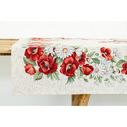 Pipacsos, margarétás asztalterítő, 96x100 cm