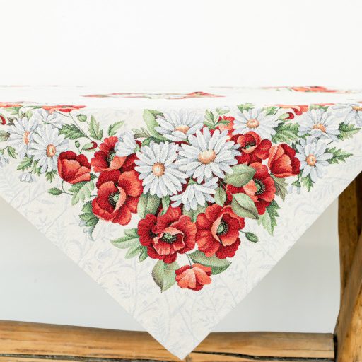 Pipacsos, margarétás asztalterítő, 96x100 cm