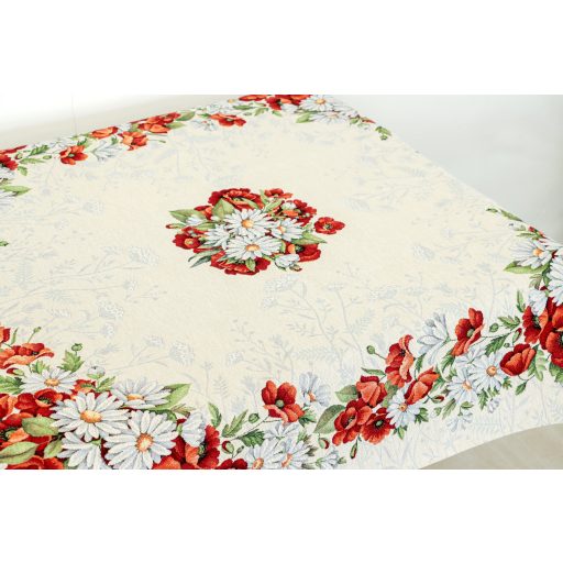 Pipacsos, margarétás asztalterítő, 96x100 cm