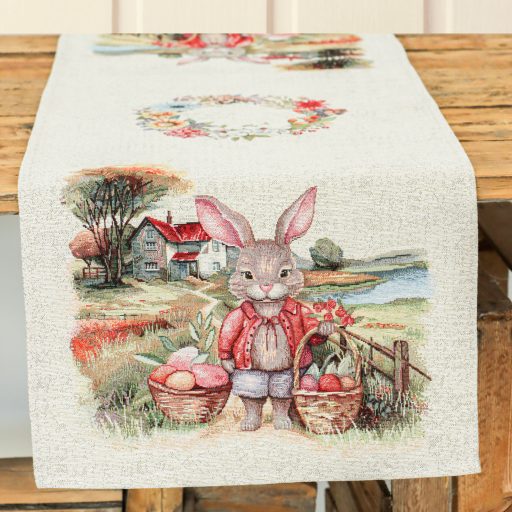 Húsvéti tojásgyűjtés asztali futó, 44x180 cm