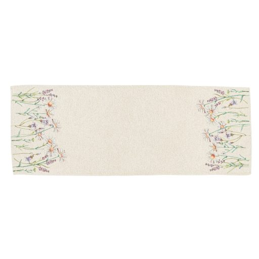 Levendulás, margarétás asztali futó, 44x140 cm