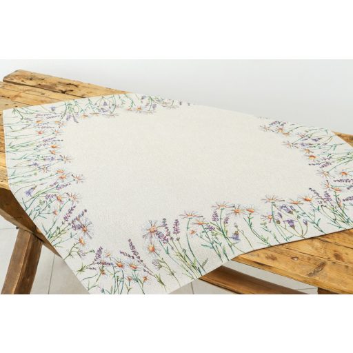 Levendulás, margarétás asztalterítő, 96x100 cm