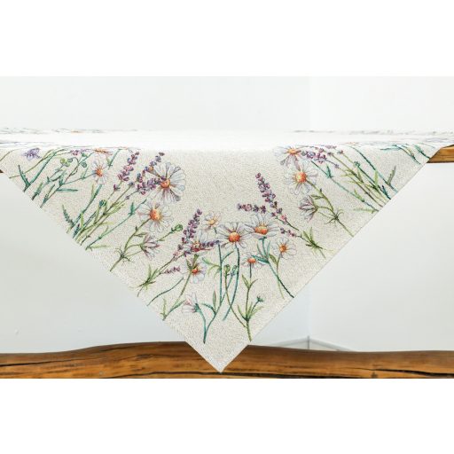 Levendulás, margarétás asztalterítő, 96x100 cm