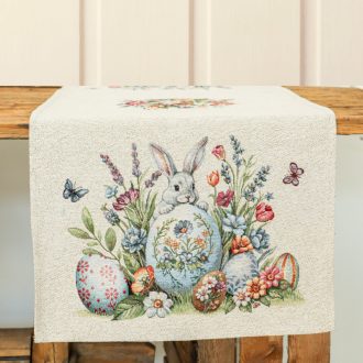 Húsvét a kertben asztali futó, 37x100 cm