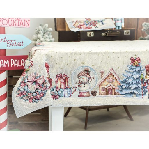 Pink diótörős asztalterítő, 137x180 cm, lurex nélkül