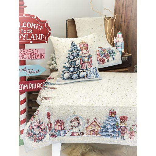 Pink diótörős asztalterítő, 137x240 cm, lurex nélkül