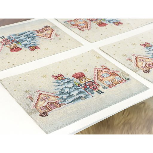 Pink diótörős, ünnepi tányéralátét, lurex nélkül