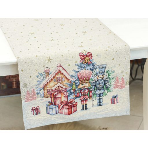 Pink diótörős asztali futó, 44x180 cm, lurex nélkül