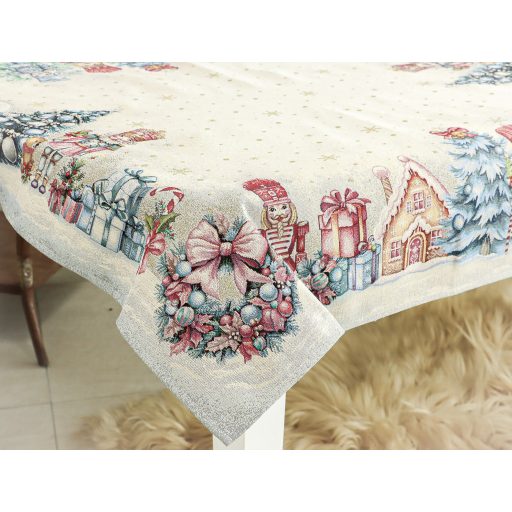 Pink diótörős asztalterítő, 96x100 cm, lurex nélkül