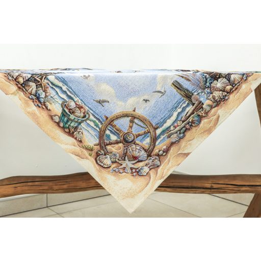 Sirályos, tengerparti asztalterítő, 96x100 cm