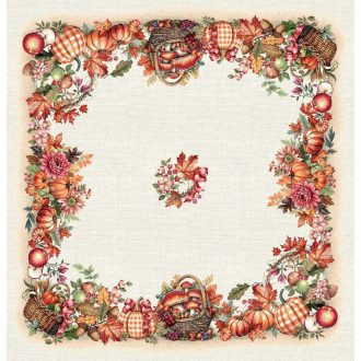 Őszi kosaras, gombás asztalterítő, 96x100 cm