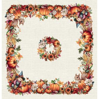 Őszi tökös, madárijesztős asztalterítő, 96x100 cm