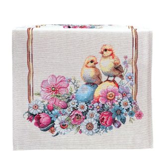 Húsvéti kiscsibés asztali futó, 37x100 cm