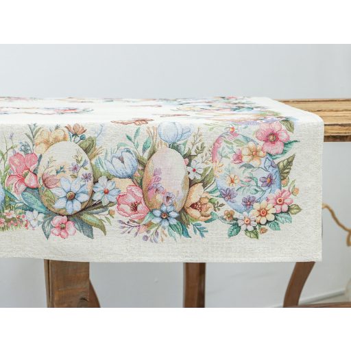 Pasztell húsvéti tojásos asztalterítő, 137x240 cm